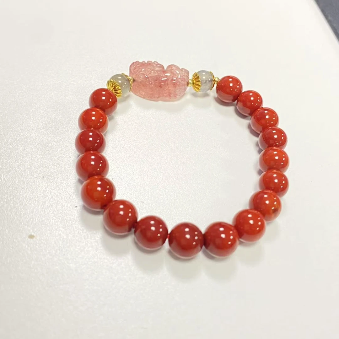 【随喜貔貅】天下径山官方正品红玛瑙貔貅手串