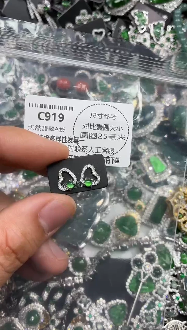 颈饰未镶嵌翡翠C919耳钉