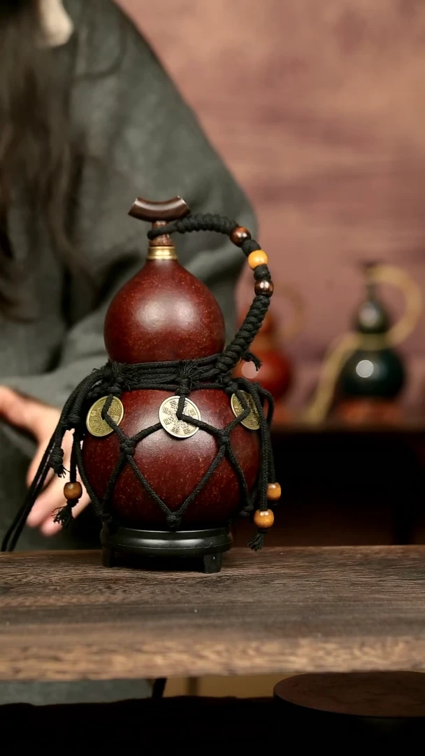 441号中药煮色  ml左右 大漆葫芦水壶/酒壶 一物一拍