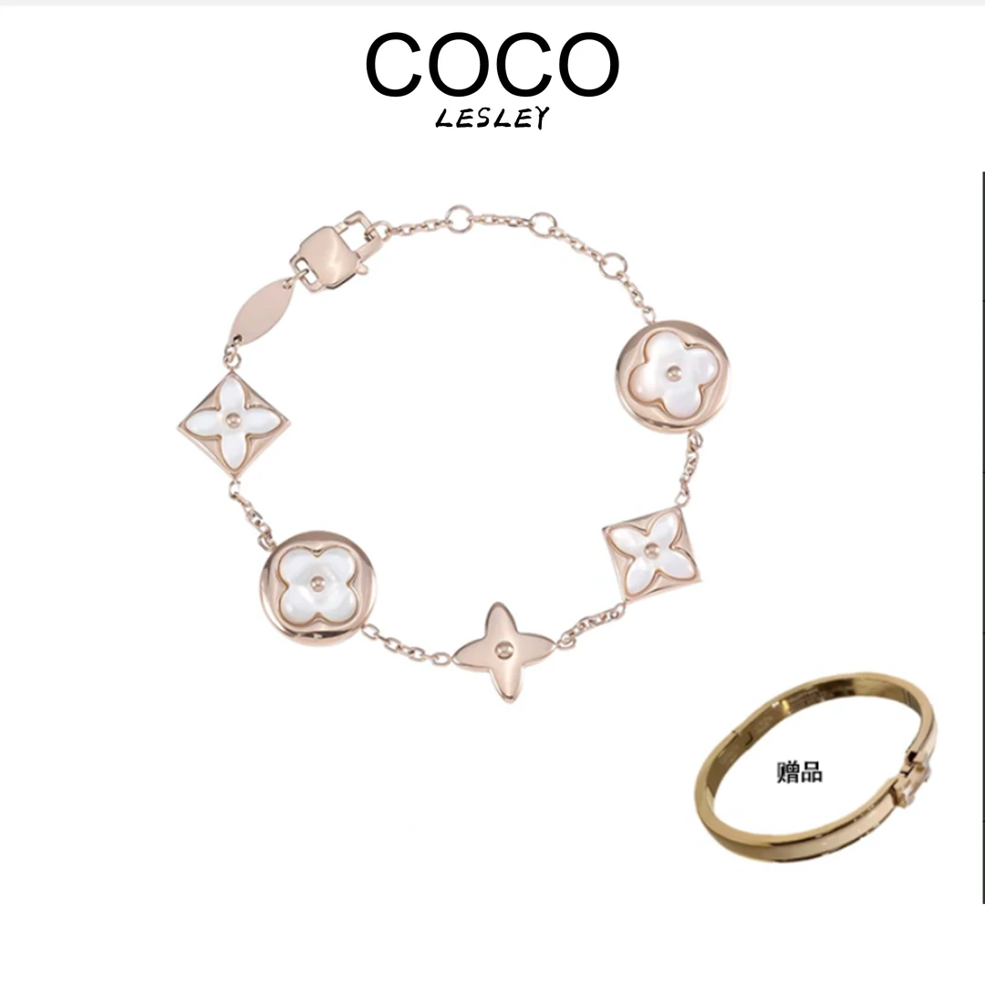 AIYO 轻奢白色五花老花手链