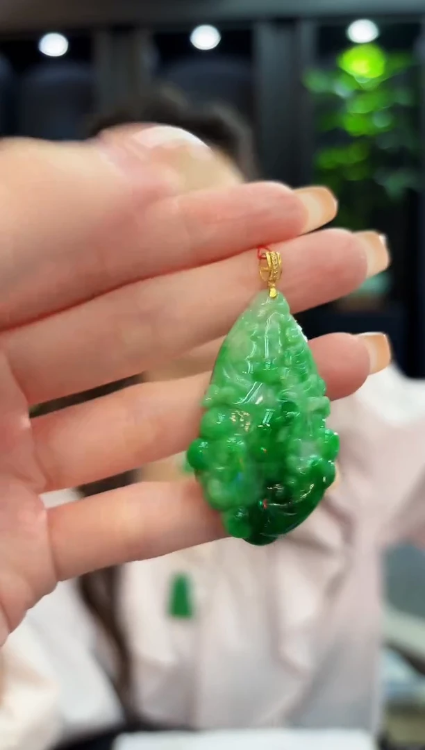 吊坠(不含链)18K金镶嵌翡翠 缅料A货/支持复检/一件