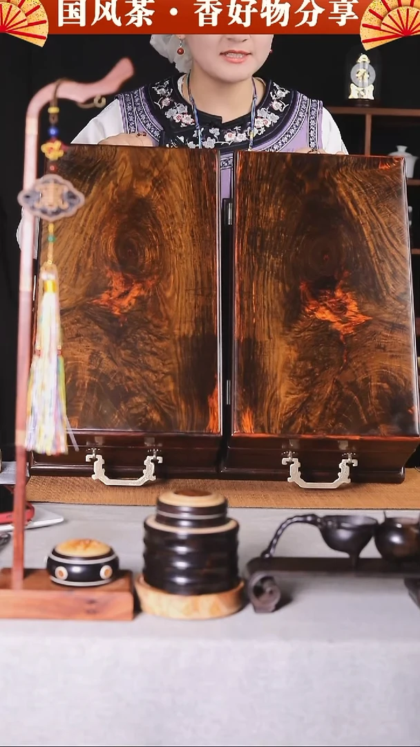 GP417大红酸枝瘤疤收藏级状元箱一对45-26.5-18