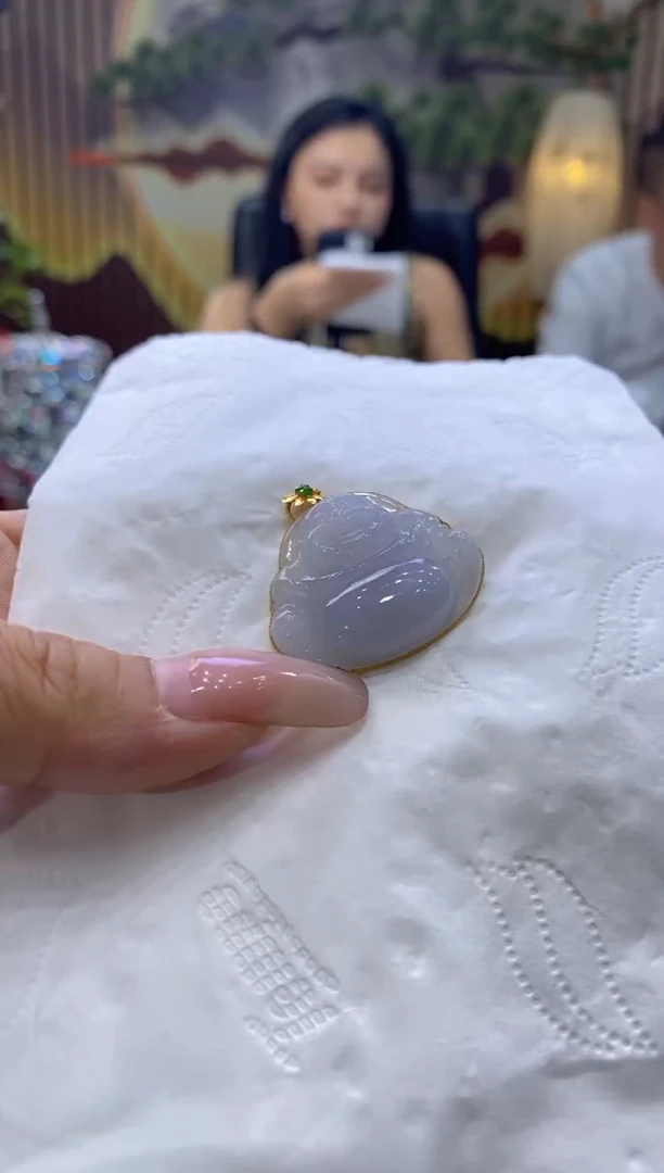 翡翠18K金镶嵌颈饰招**福00008328
