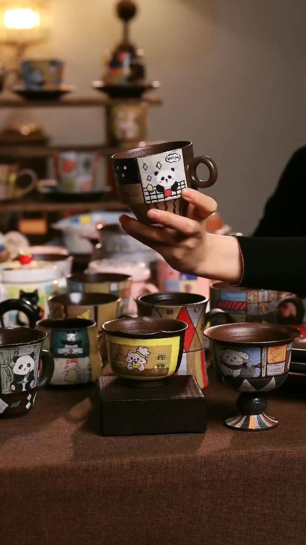 景德镇禧看陶瓷-紫砂把手杯