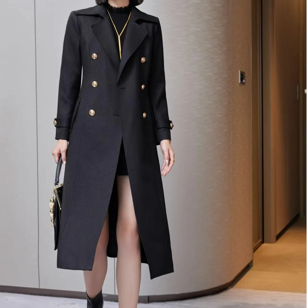 【金扣绅仪】雅韵绅风职场精英时尚弄潮气质时尚系带风衣-9934