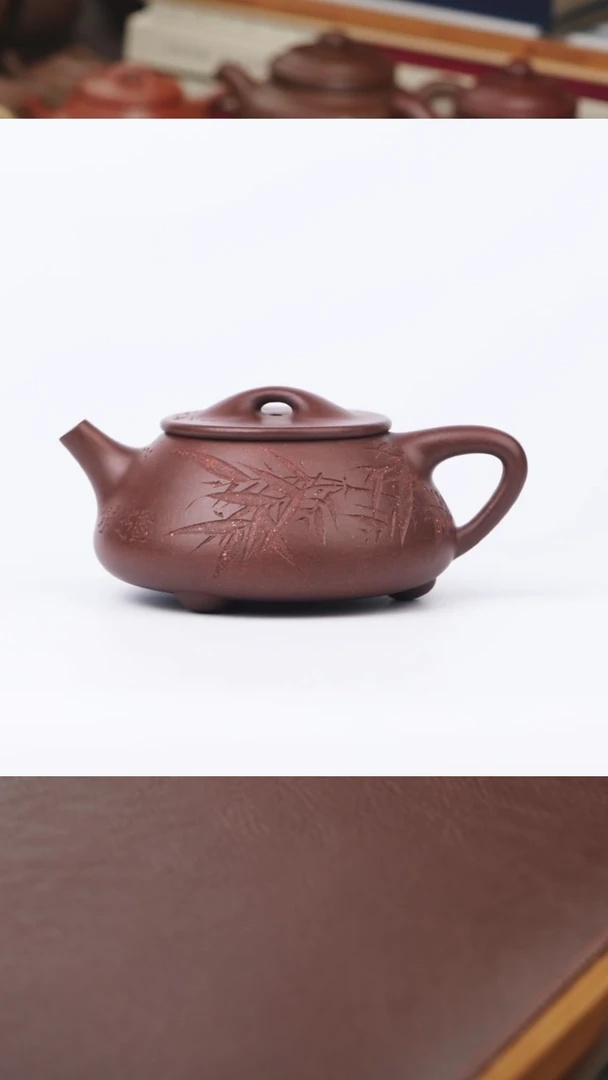【闪购商品】紫砂茶壶预定周倩景舟石瓢＋董文杰刻绘