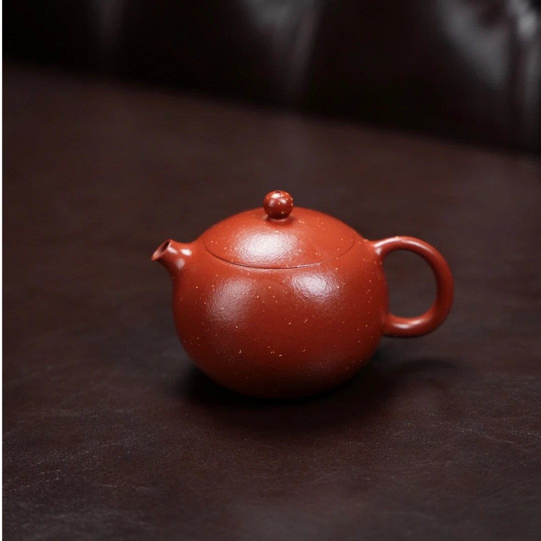 宜兴紫砂壶西施原矿优质朱泥金砂隐现手工制作容量200CC