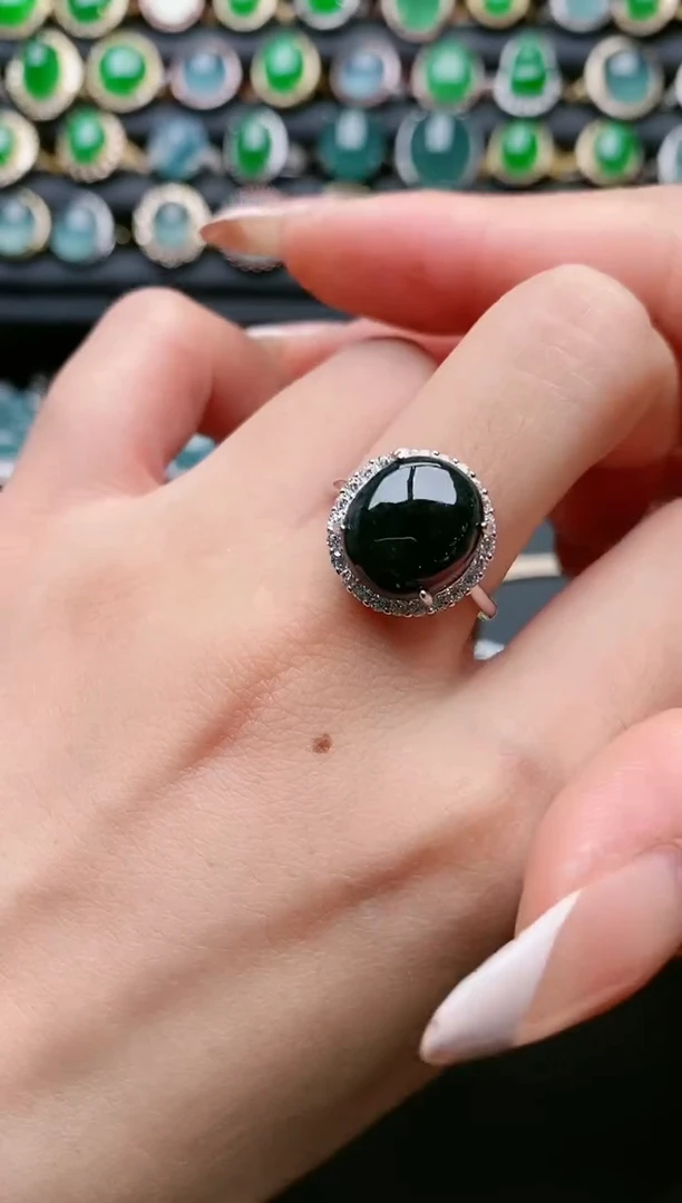 【闪购商品】翡翠戒指银S925镶嵌1111111