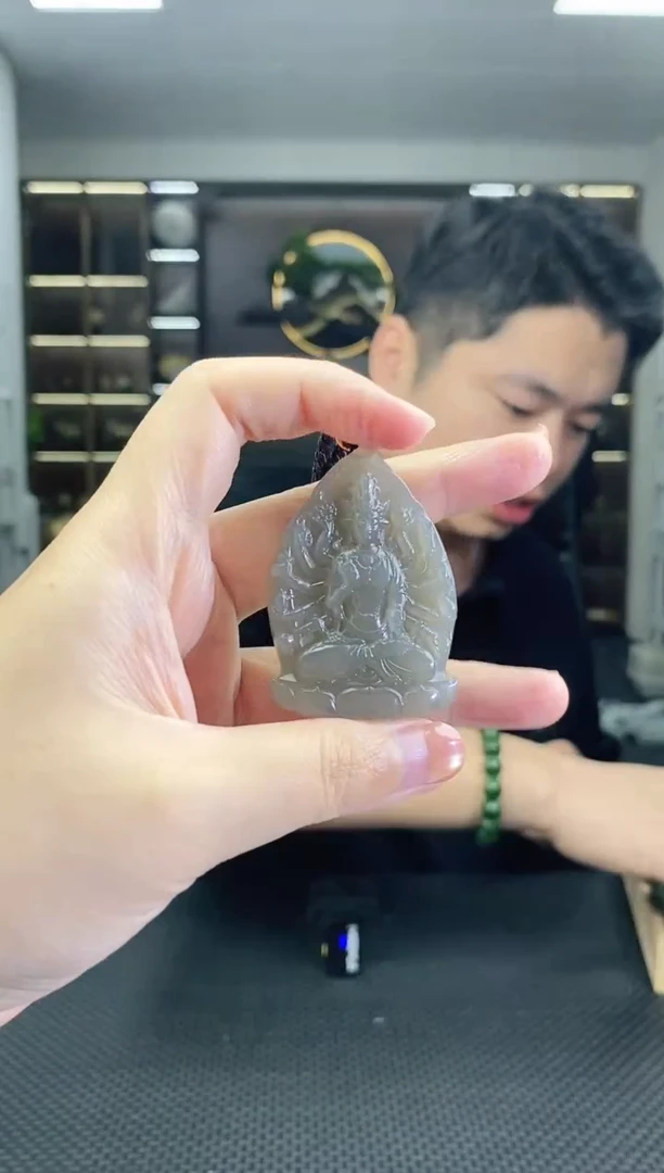颈饰未镶嵌和田玉千手观音清货2