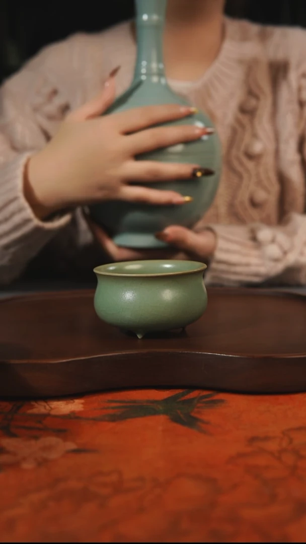 杯子瓷汝州原产地原矿仿古老釉q