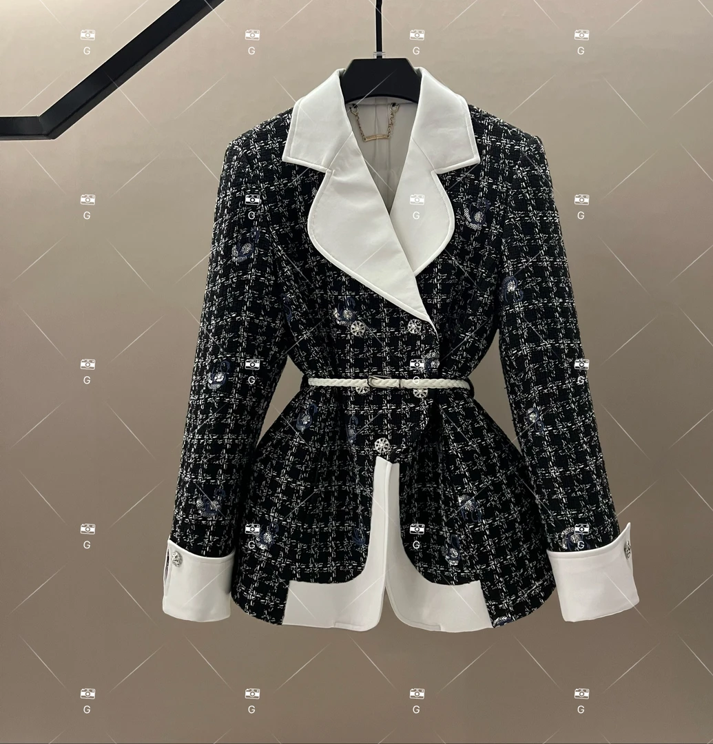 【静】秋冬气质小香风设计师中长款羽绒服轻奢女 GS-57651