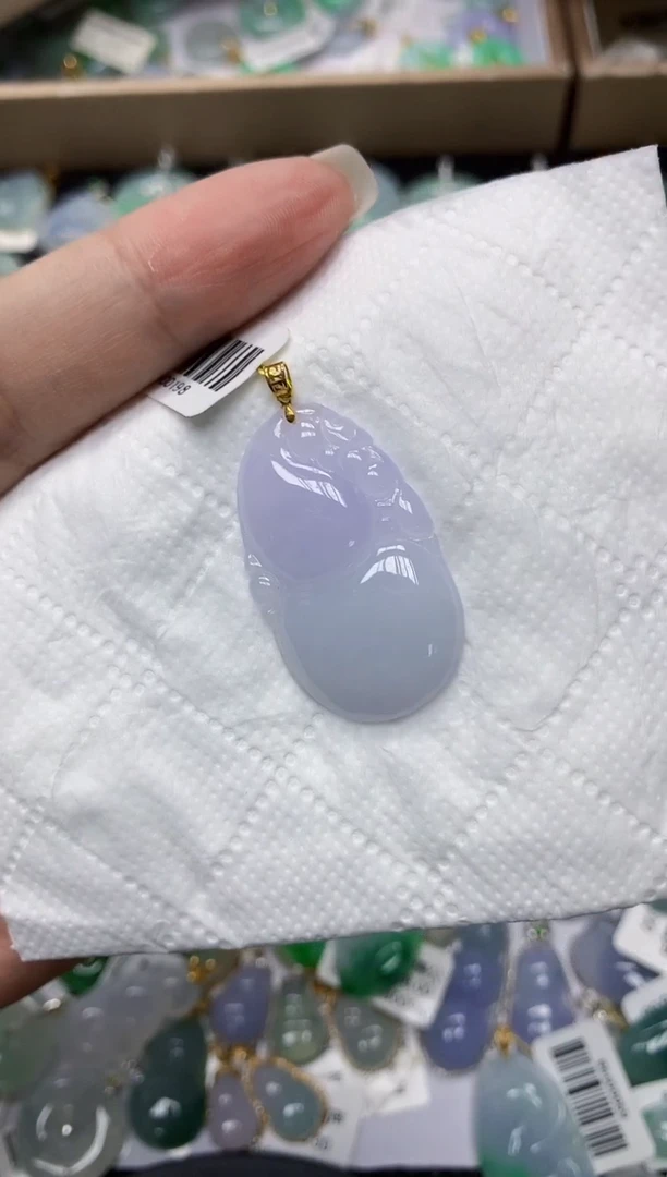 颈饰18K金镶嵌翡翠1111