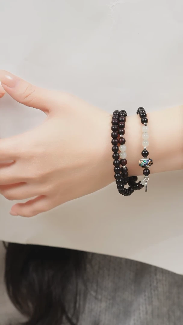 手串檀香紫檀（小叶紫檀）未镶嵌三圈小叶紫檀