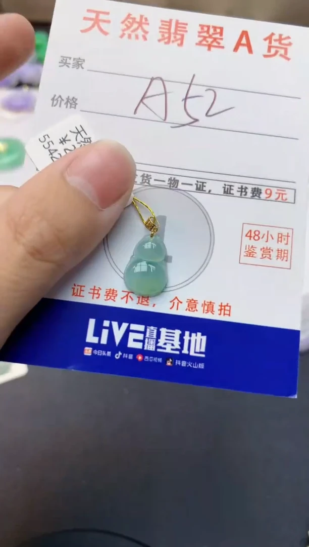 颈饰18K金镶嵌翡翠天然缅甸A货翡翠