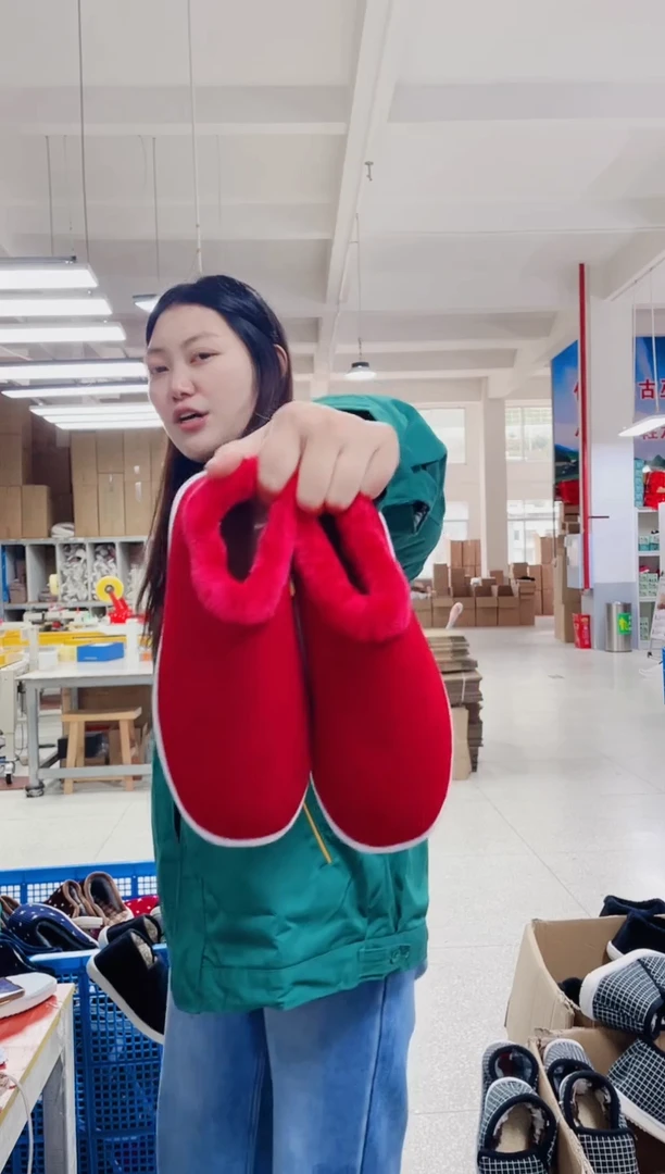 红色毛圈棉鞋38码