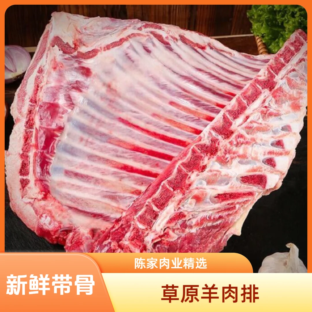 草原优选达茂草地羊肉现切3斤带骨羊排新鲜羔羊排羊肋排包邮到家