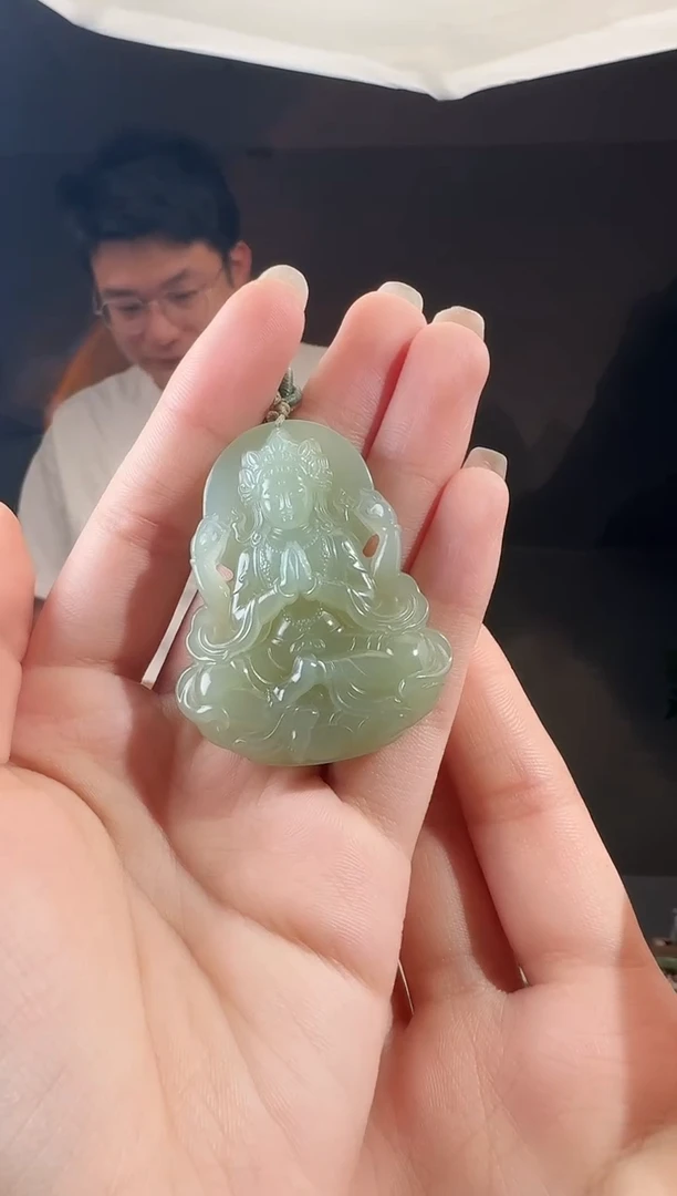 和田玉未镶嵌颈饰观音 无