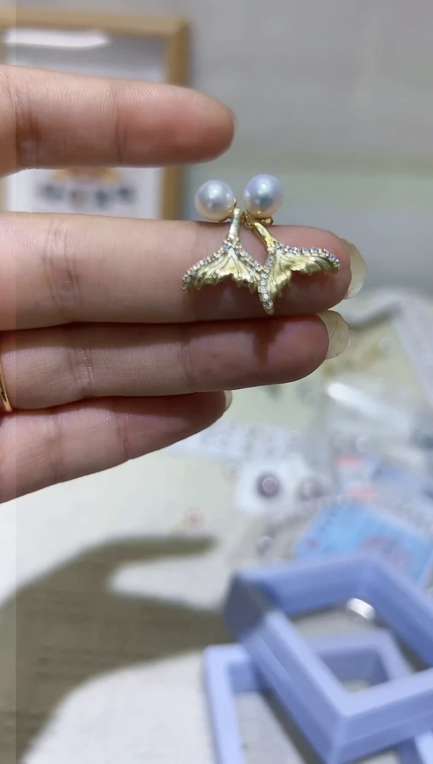 【闪购商品】淡水珍珠耳钉银S925镶嵌14淡水珍珠38.88