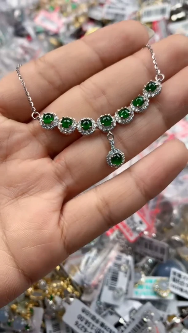银S925镶嵌戒指翡翠111-----6++