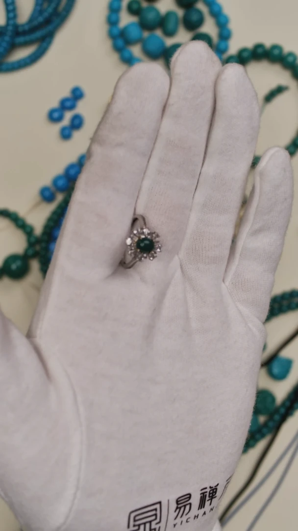 【闪购商品】绿松石戒指银S925镶嵌戒指