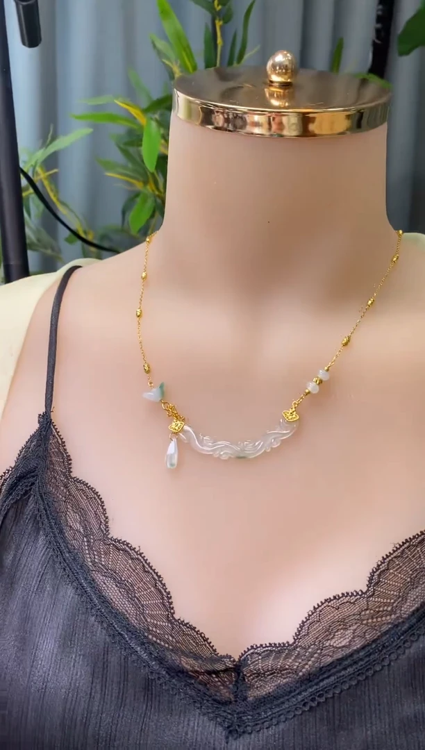 翡翠银S925镶嵌颈饰柒*～净货0145