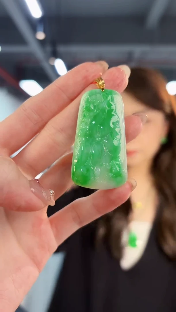 【闪购商品】翡翠颈饰18K金镶嵌缅料A货/支持复检/一件