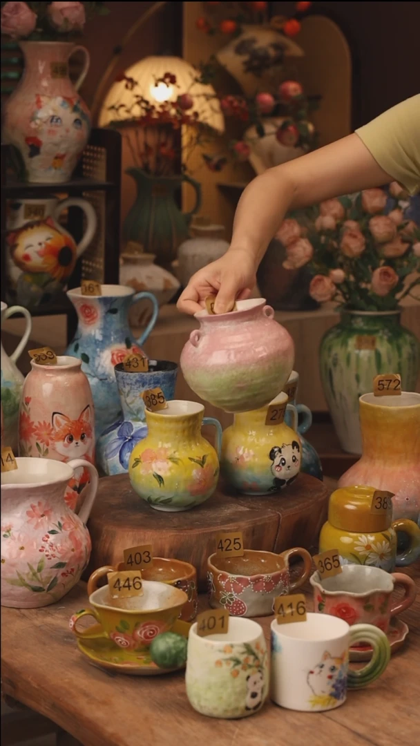 陶瓷景德镇设计师手作花器摆件侘寂风087