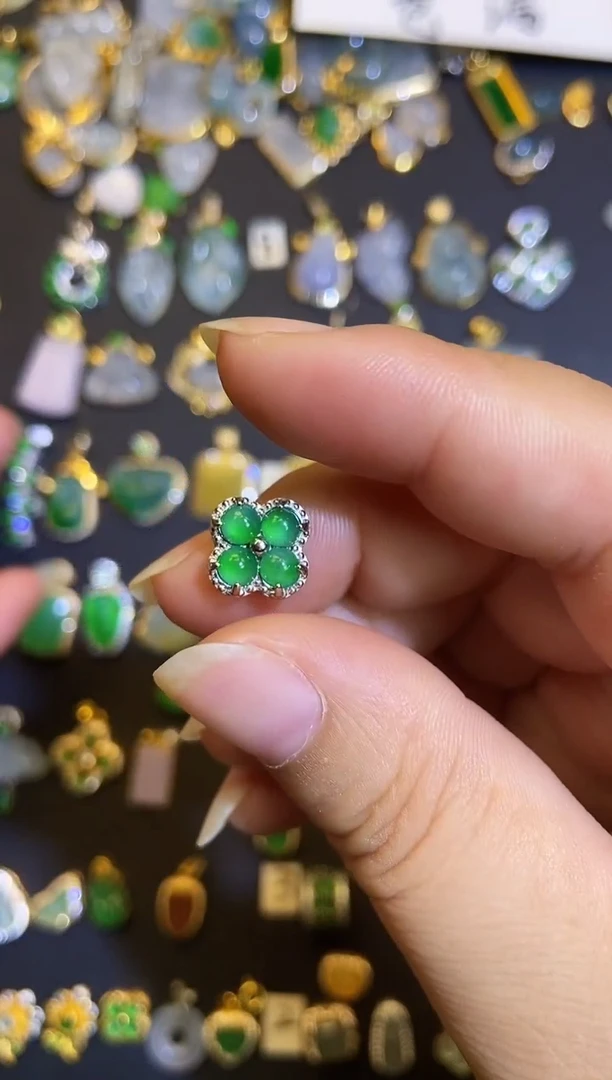 吊坠(不含链)银S925镶嵌翡翠1