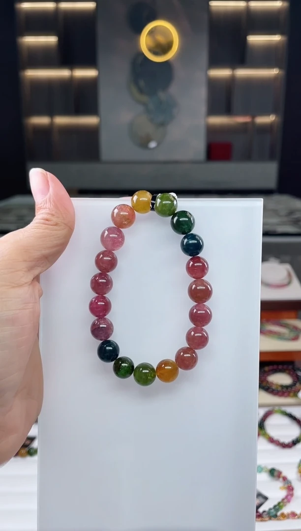 未镶嵌单圈手串碧玺（多样性发一条）Q