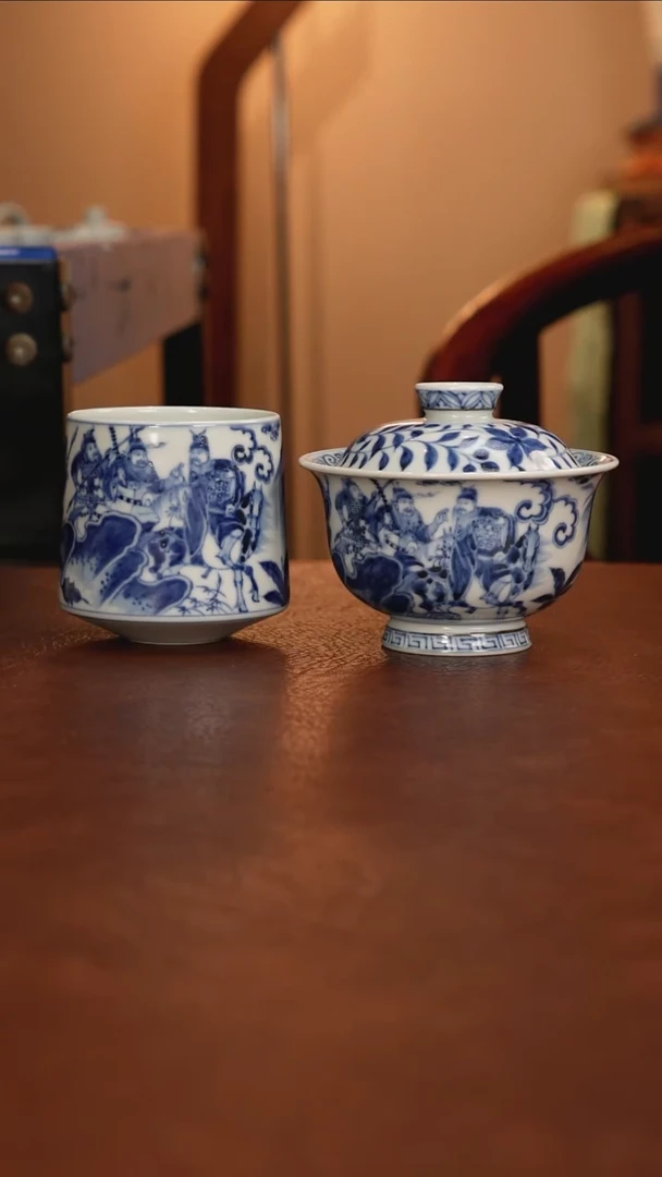 R***n景德镇瓷器，青花瓷手绘茶具~杯子