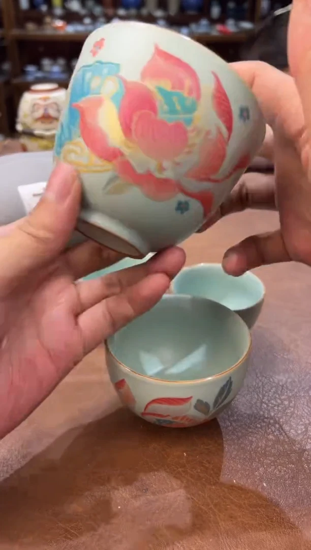 真的很便宜超好看会开片的旅行茶具