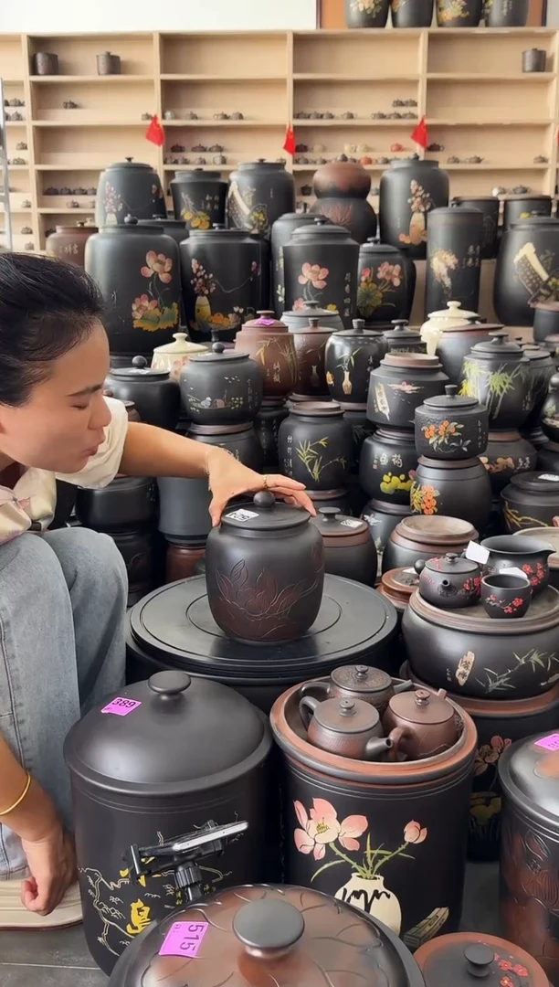 罐瑕疵茶叶罐  524  冬瓜荷花盖无花