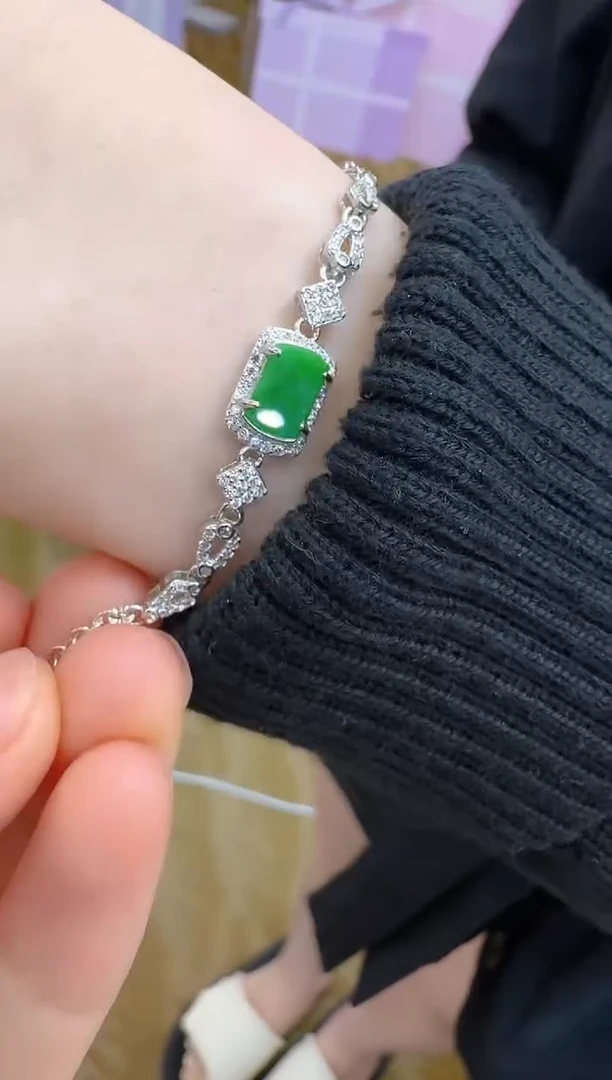 银S925镶嵌手链翡翠多样性团购发一件