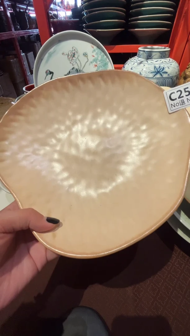 瓷片善*妮c253米黄异型盘福利