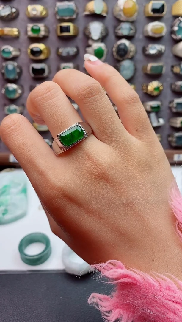 未镶嵌戒指翡翠天然翡翠男戒