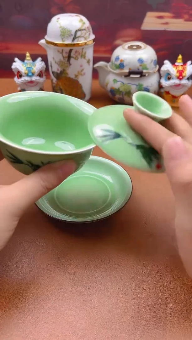 陶瓷茶具摆件旅行套组