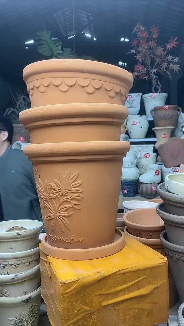 【闪购商品】缸3套25*23红陶巴洛克香草橄榄