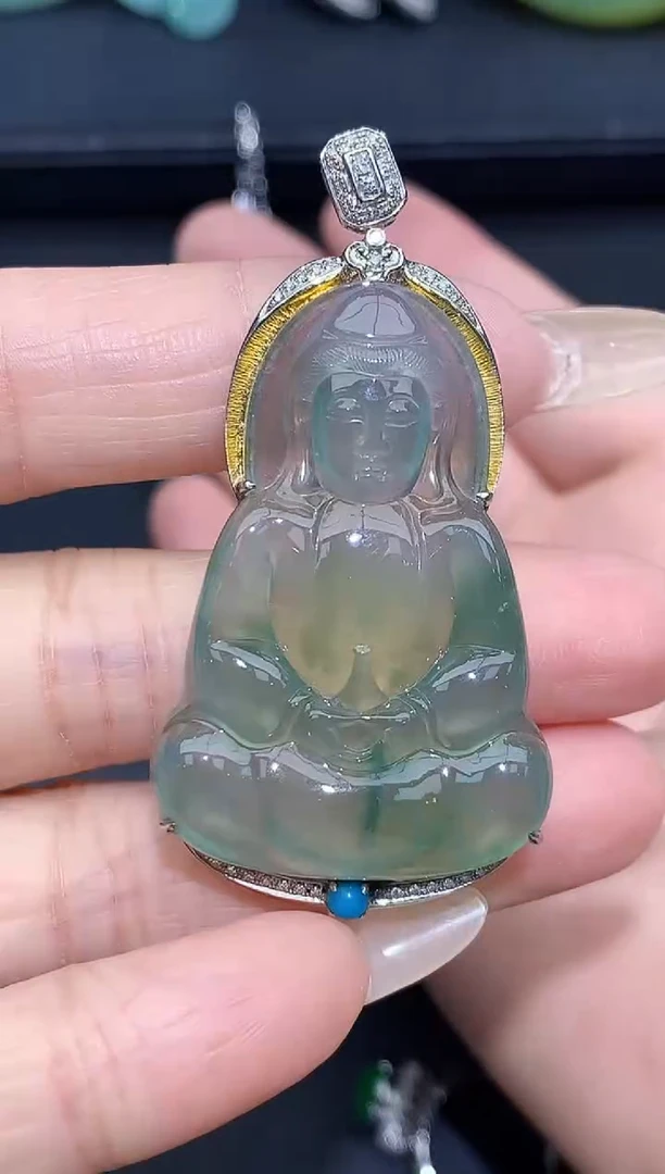 颈饰18K金镶嵌翡翠溜****了549-春日珠宝