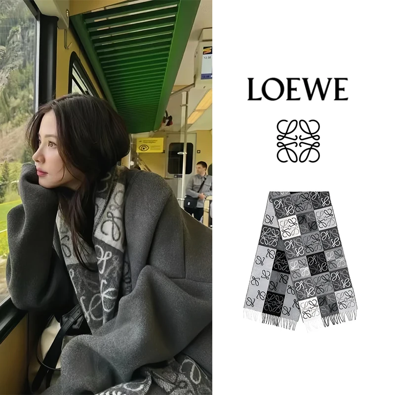 LOEWE罗意威 时尚休闲潮流 绒线围巾 男女款 灰色