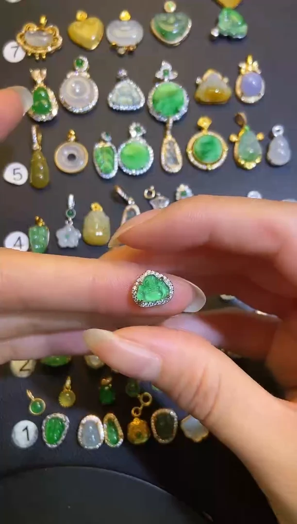 吊坠(不含链)银S925镶嵌翡翠1