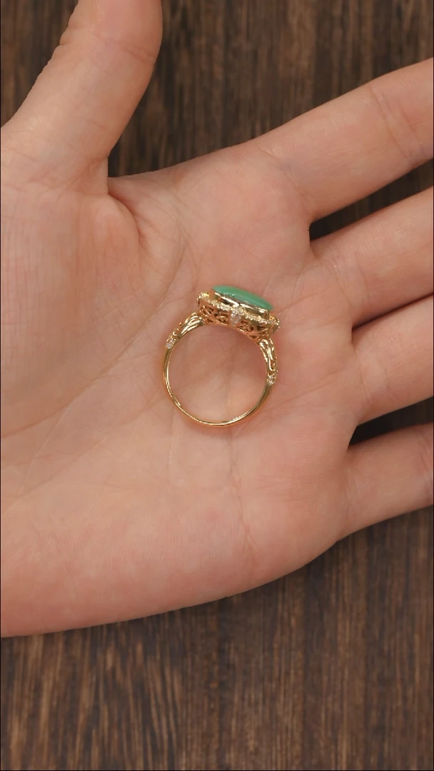 【闪购商品】绿松石戒指18K金镶嵌1