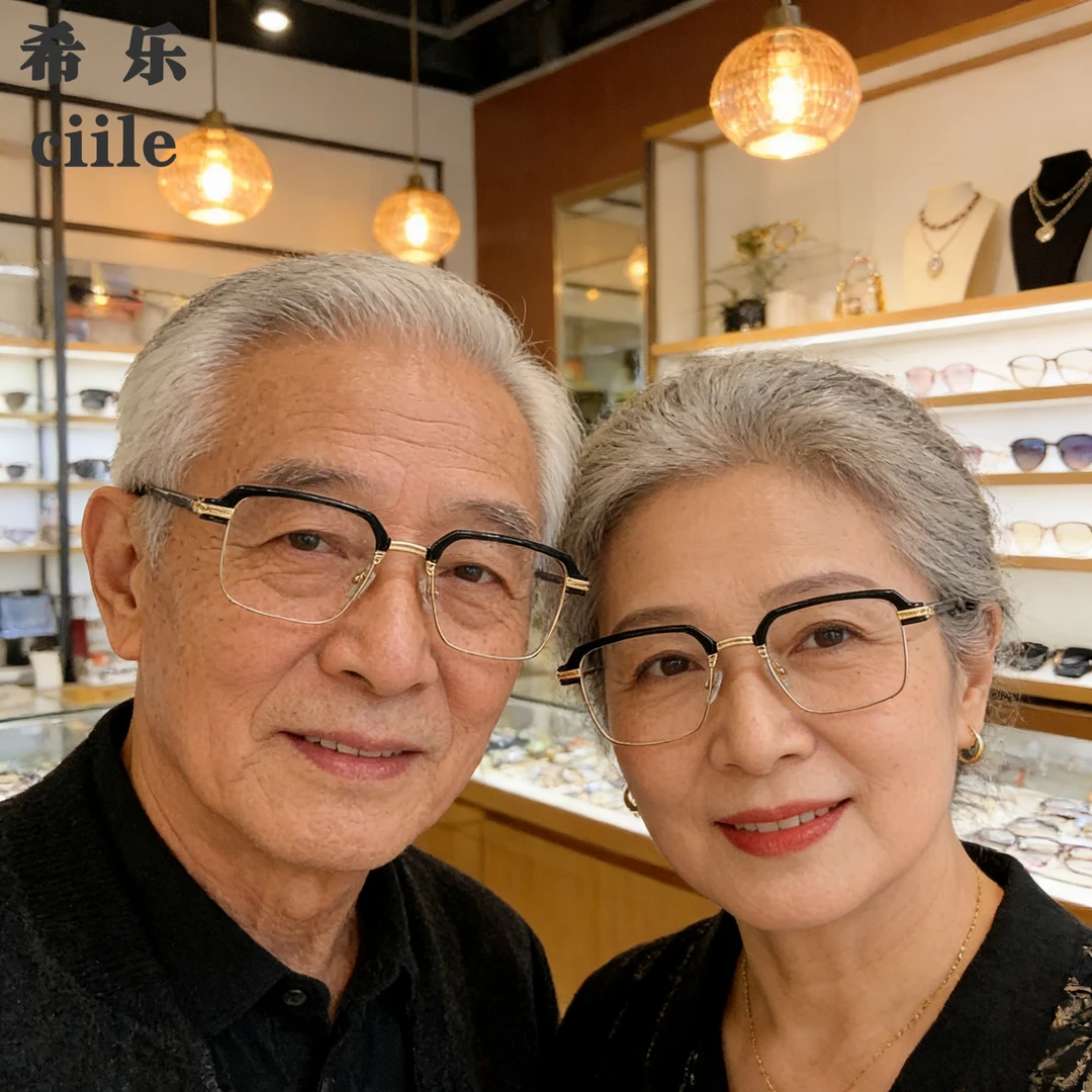 黑金框603#多点变焦老花镜男女同款防蓝光防辐射防紫外线眼镜