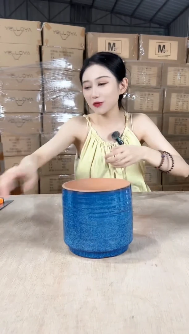 圆筒横纹蓝色小号15x14