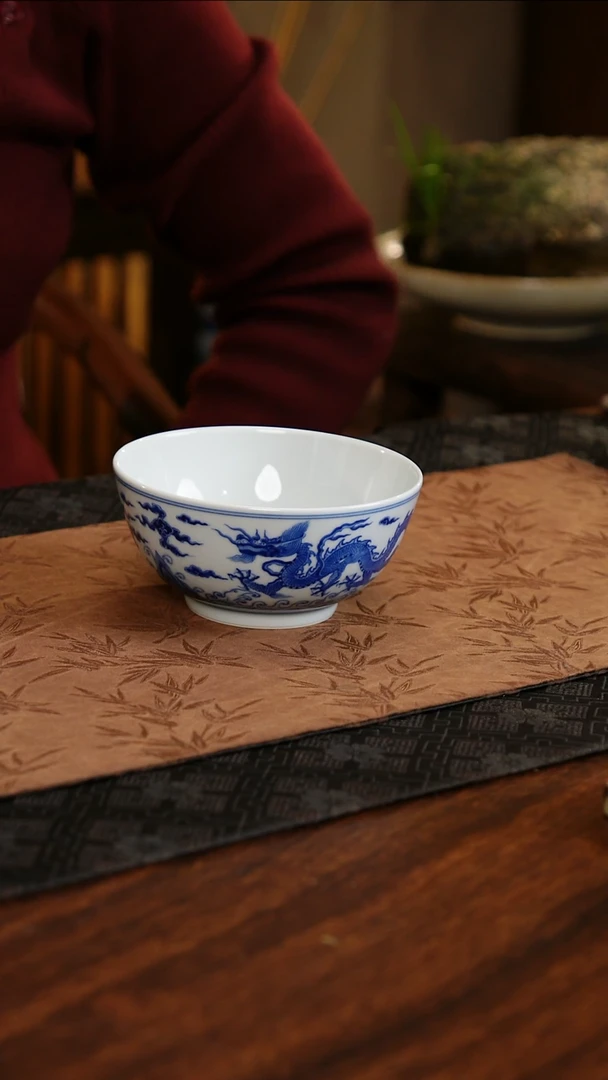 【闪购商品】碗青源器语仿明龙纹饭碗