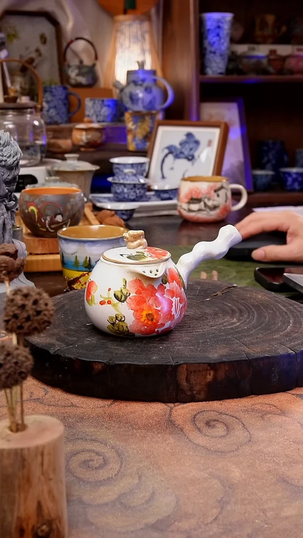 杯子牡丹手工手绘手工手绘