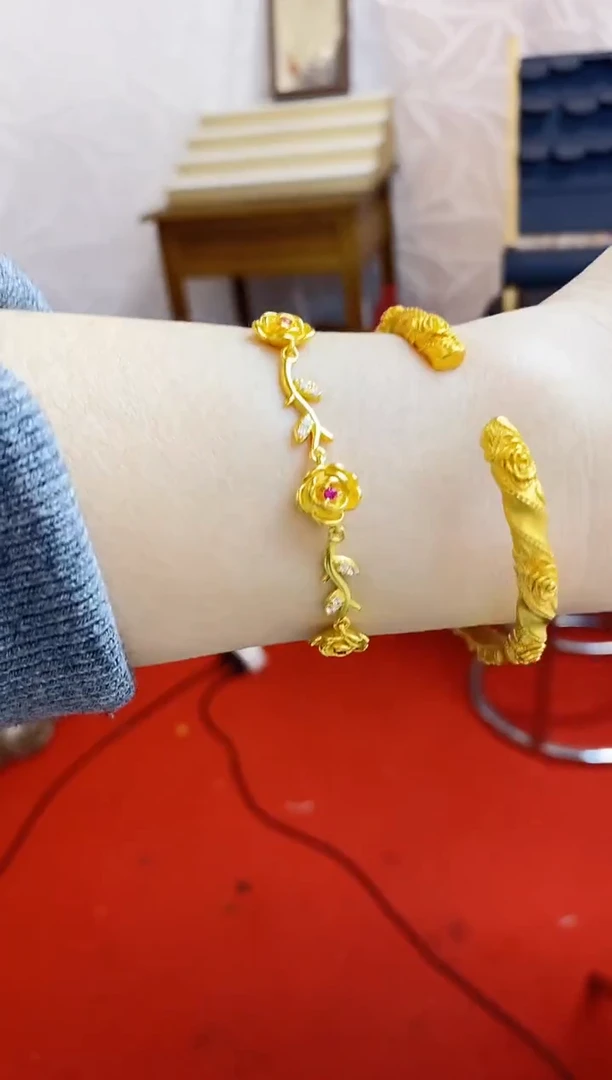 合金无012玫瑰花手链