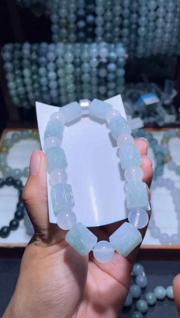 未镶嵌定制翡翠天然缅甸翡翠手串12