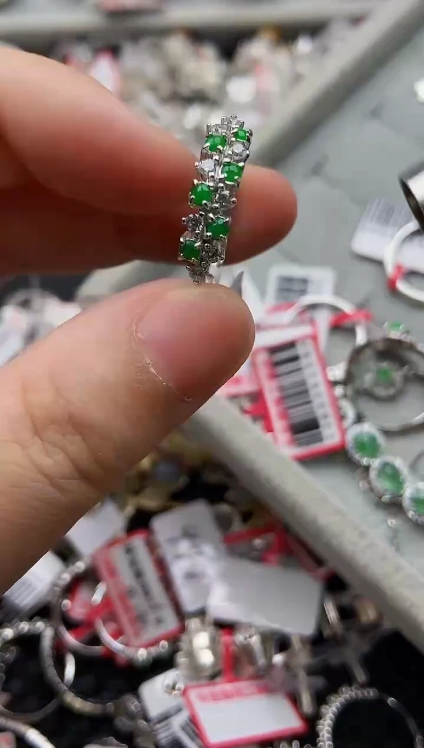 【闪购商品】翡翠戒指银S925镶嵌11111111-5