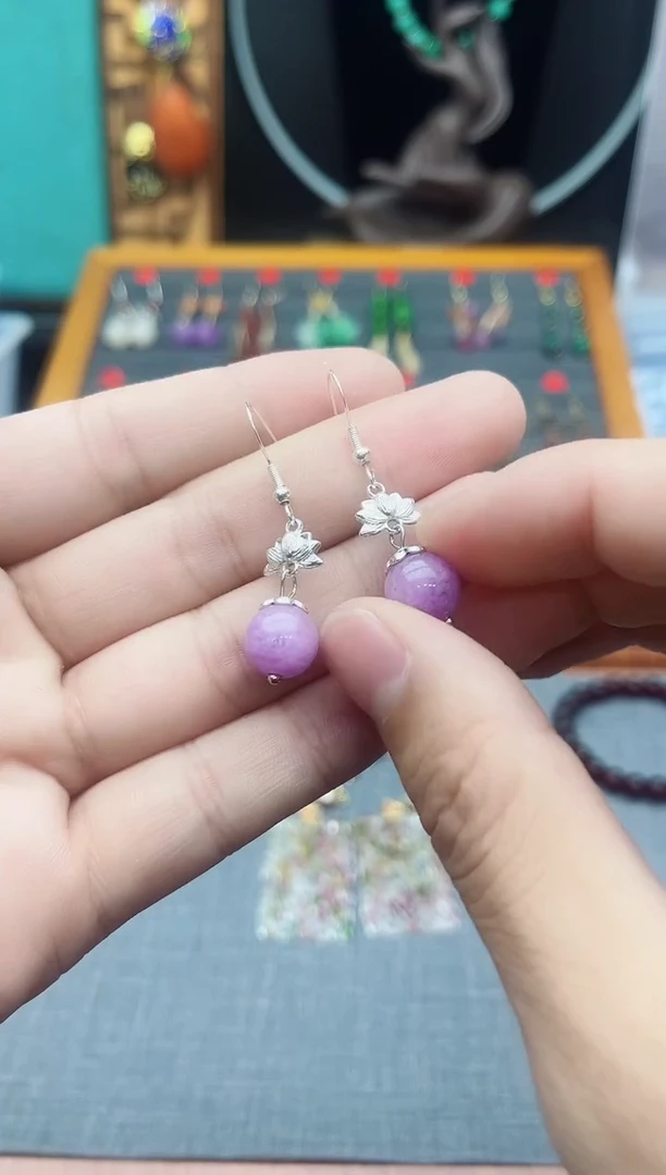 【闪购商品】玛瑙/玉髓耳钉银S925镶嵌401000