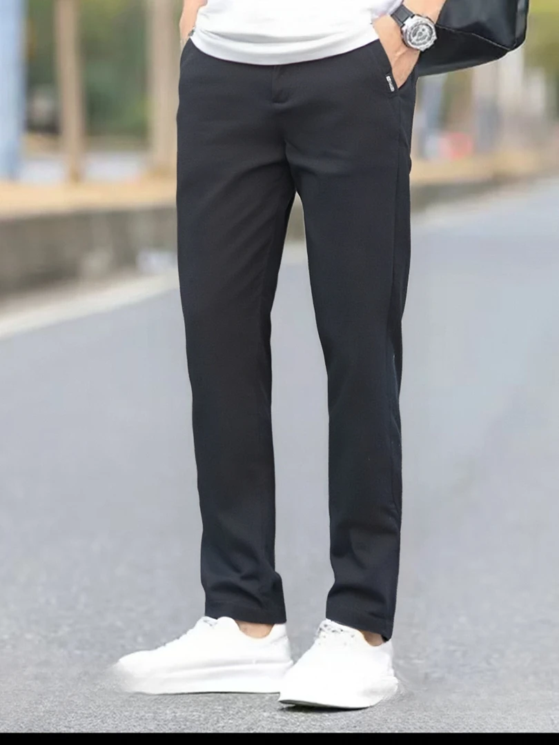 2025秋季新款男士中腰修身小直筒秋冬爆款百搭弹力商务休闲长裤